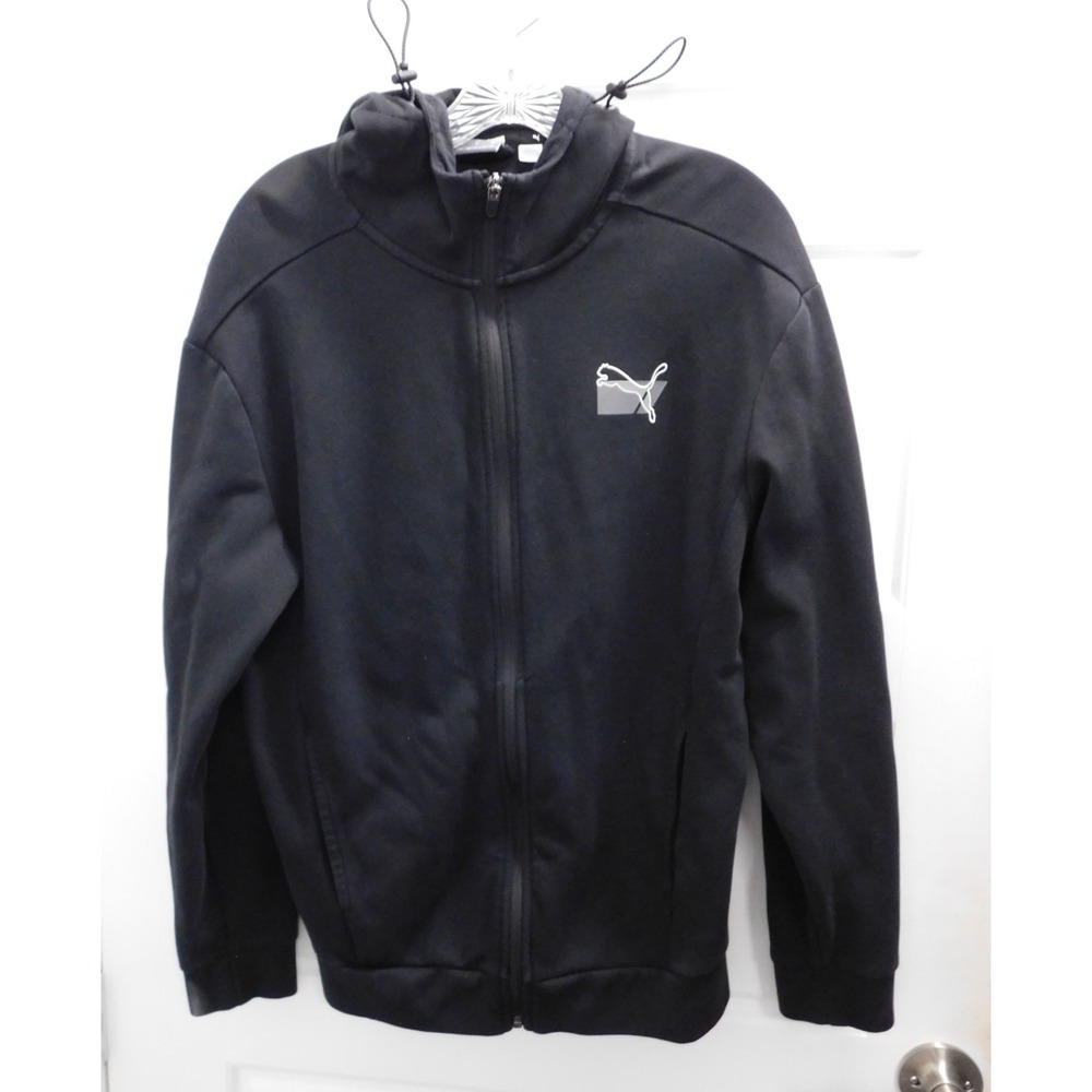 PUMA Full Zip Hoodie‎ Mens Black Casual Athletic Outerwear sz M
